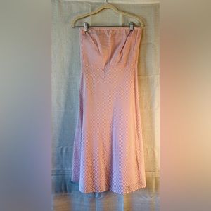 Duck Head Jeans Strapless Dress 
Seersucker Cotton Pink White barbiecore
Size 5